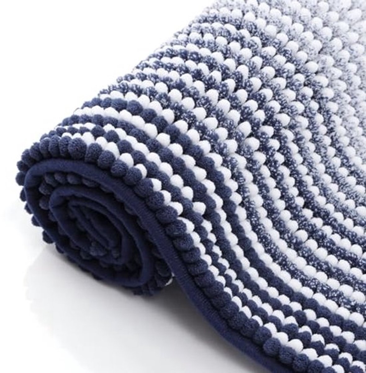 Zachte en absorberende chenille badmat - Antislip microvezel, wasbaar, 50 x 75 cm, marineblauw
