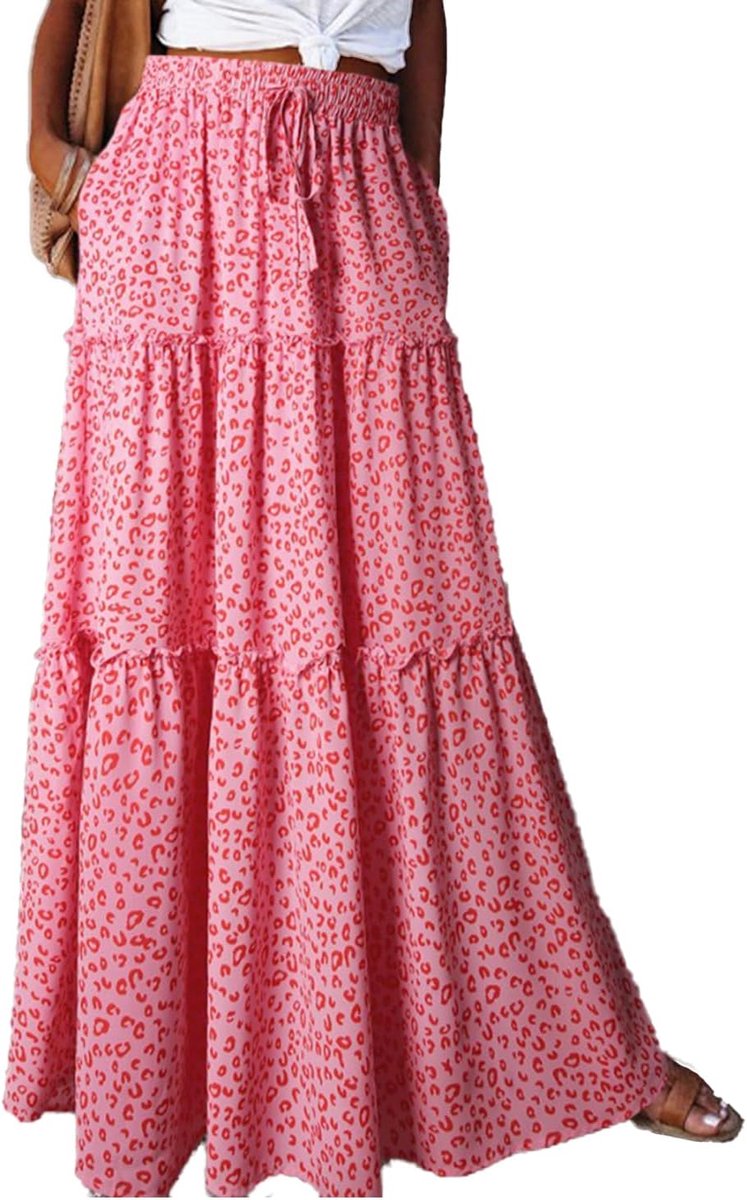 Damesrok, Bohemian print, 2-in-1 strandjurk, casual, zomer, elegante taille, hoge rok