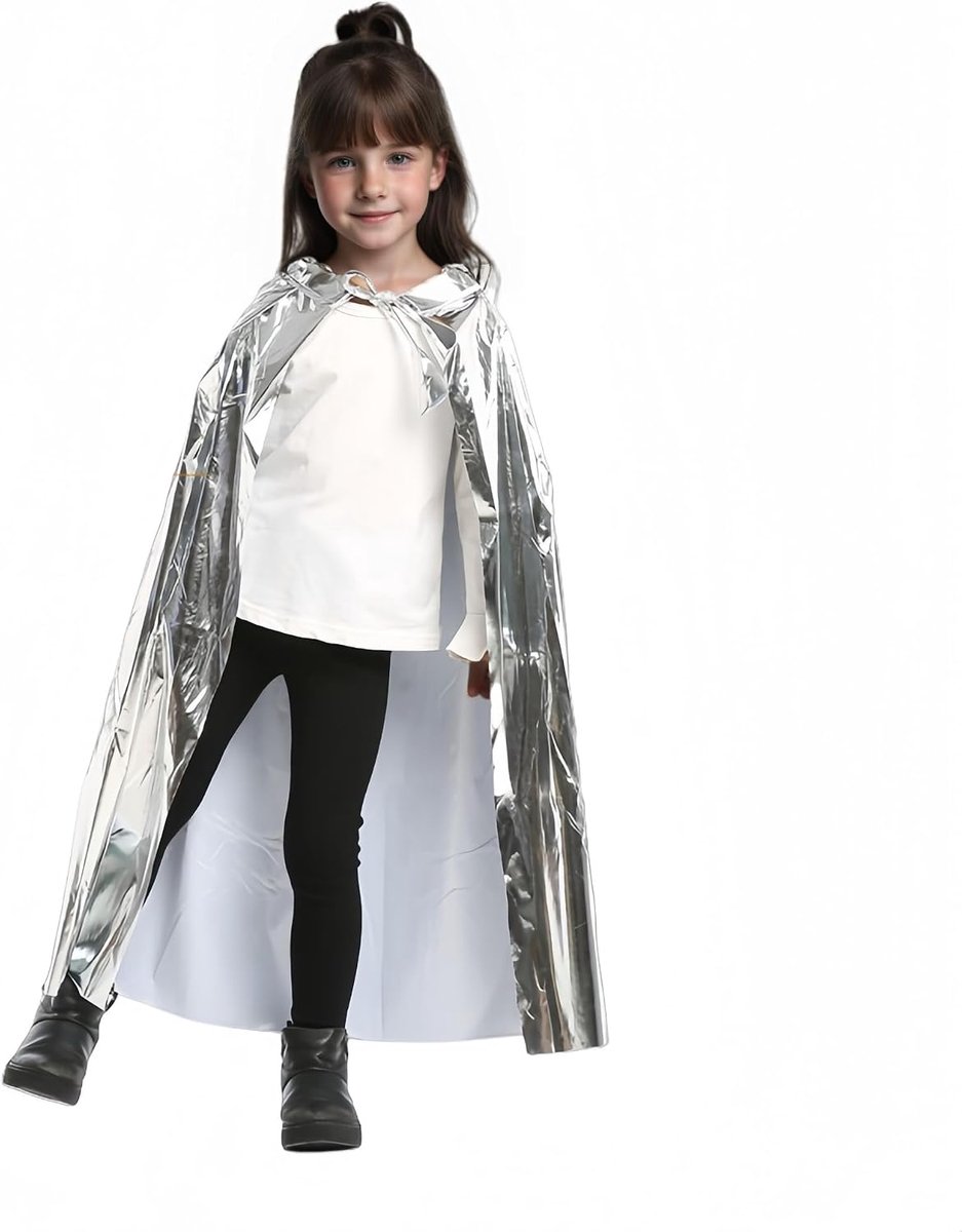 Meisjes Glanzende Prinsessen Mantel Halloween Mantel Glinsterende cape Mysterieuze Cosplay Mardi Gras Tovenaarsfeest Masquerade Carnaval Kerst Kostuum 80cm