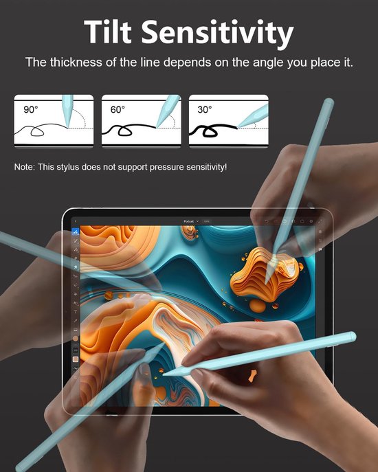 IPencil Pro voor iPad (2018-2024), Stylus Pen met Snel Opladen, Palm Rejection, Potlood 2e generatie voor iPad Pro M4/Air M2, iPad/iPad Pro/iPad Mini/iPad Air (blauw) — afbeelding 5