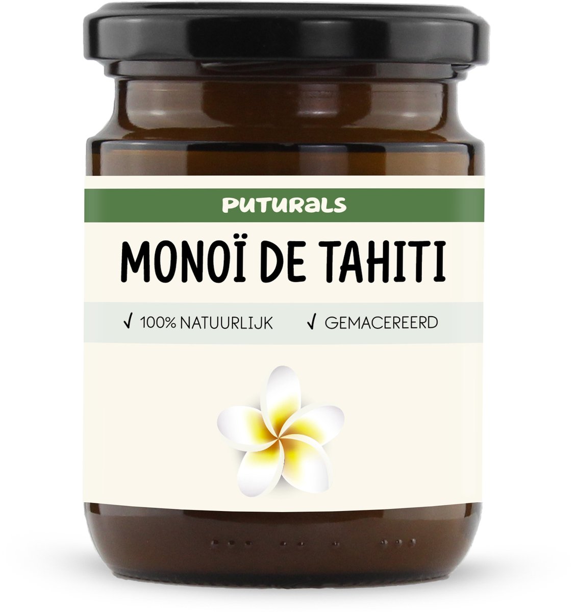 Puturals Monoï de Tahiti Olie 100% Natuurlijk & Koudgeperst - 250ml - Rijk aan Antioxidanten en Verzorgende Vetzuren - Monoï de Tahiti Olie voor Huid, Haar en Lichaam - Geschikt voor Droge en Gevoelige Huid