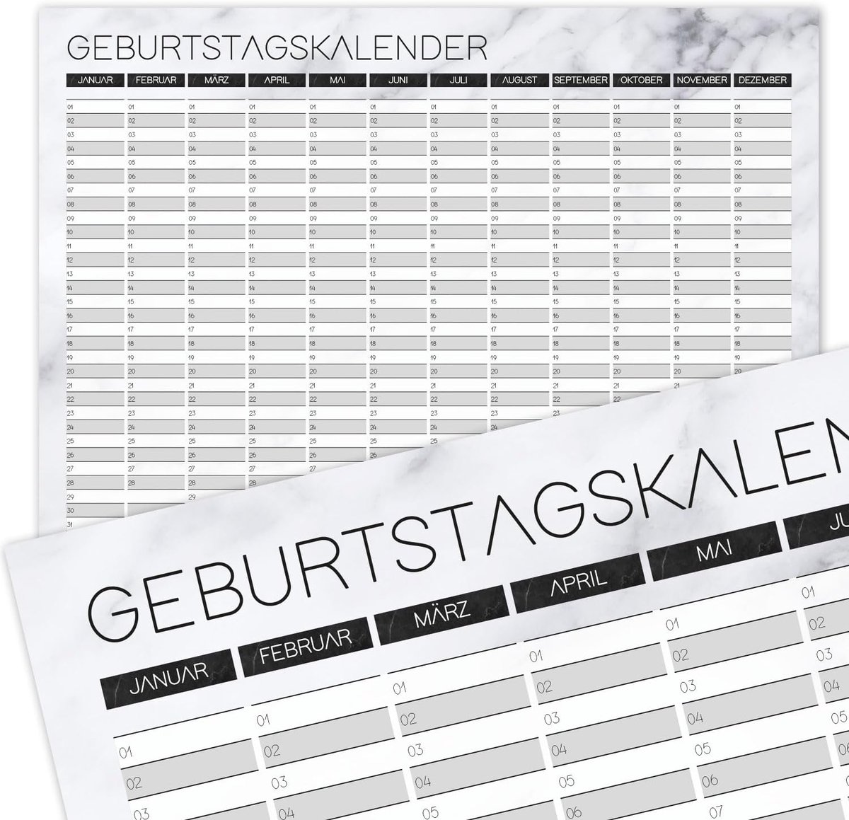 Verjaardagskalender Marmerlook DIN A3 - dv492