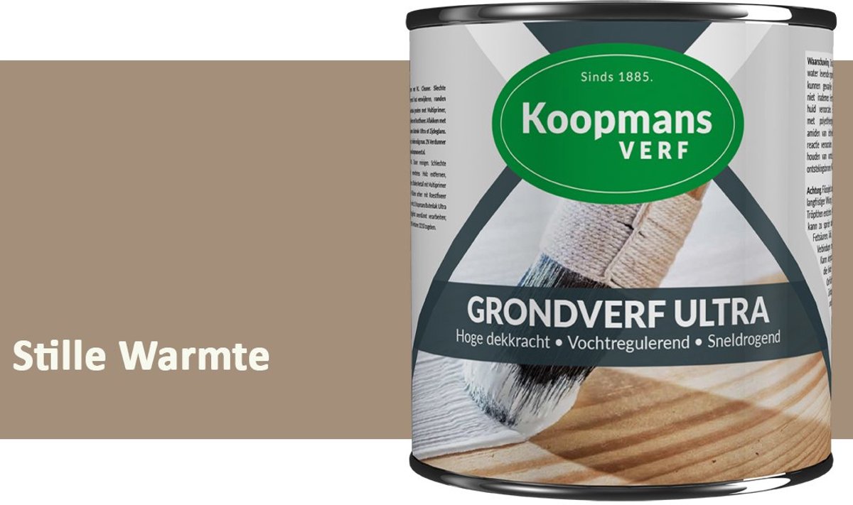 Koopmans Grondverf Ultra – Grondverf Hout & Metaal Binnen en Buiten – Vochtregulerende Primer – Hoge Dekking – Zijdeglans – Stille Warmte – 375 ml