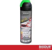 BIODUR Acryl Markeerspray - Groen - 500 ML - Fluorescerend - 360 graden Ventiel - Weer/UV-bestendig - Sneldrogend - Hoge zichtbaarheid