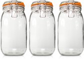 Le Parfait 2000ml Weckpotten Set XXL (3x 2000ml) | OP=OP Voordeelset van 3 stuks | Premium kwaliteit | Robuust en Voedselveilig | Ideaal als voorraadpot, inmaakpot of conserveerpot | Made in France