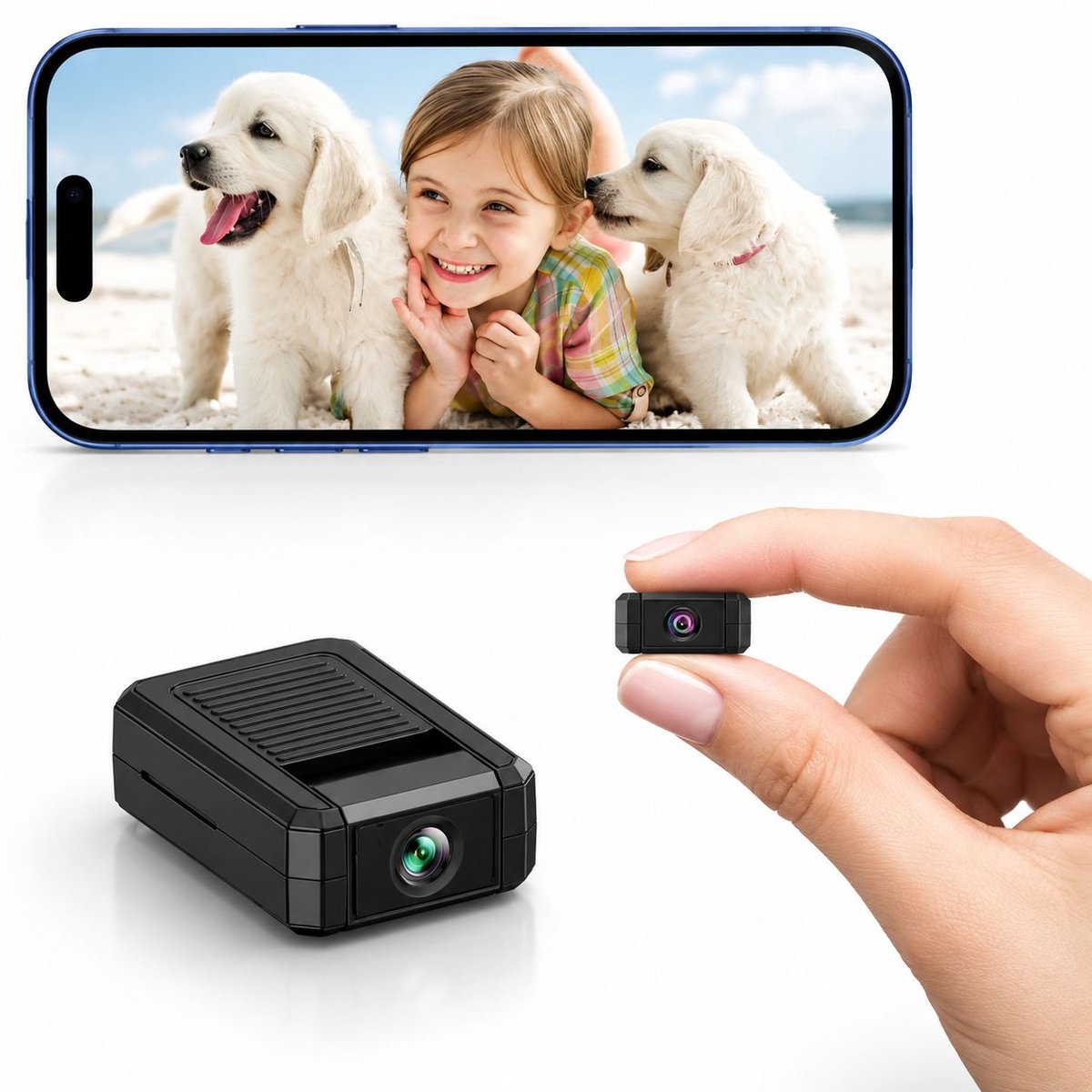 VHV - Mini camera - 1080P HD - Verborgen camera - Bewakingscamera voor buiten en binnen - Camerabewaking - Beveiligingscamera - Lange accuduur - Wi-Fi-camera met 180° draaibare lens