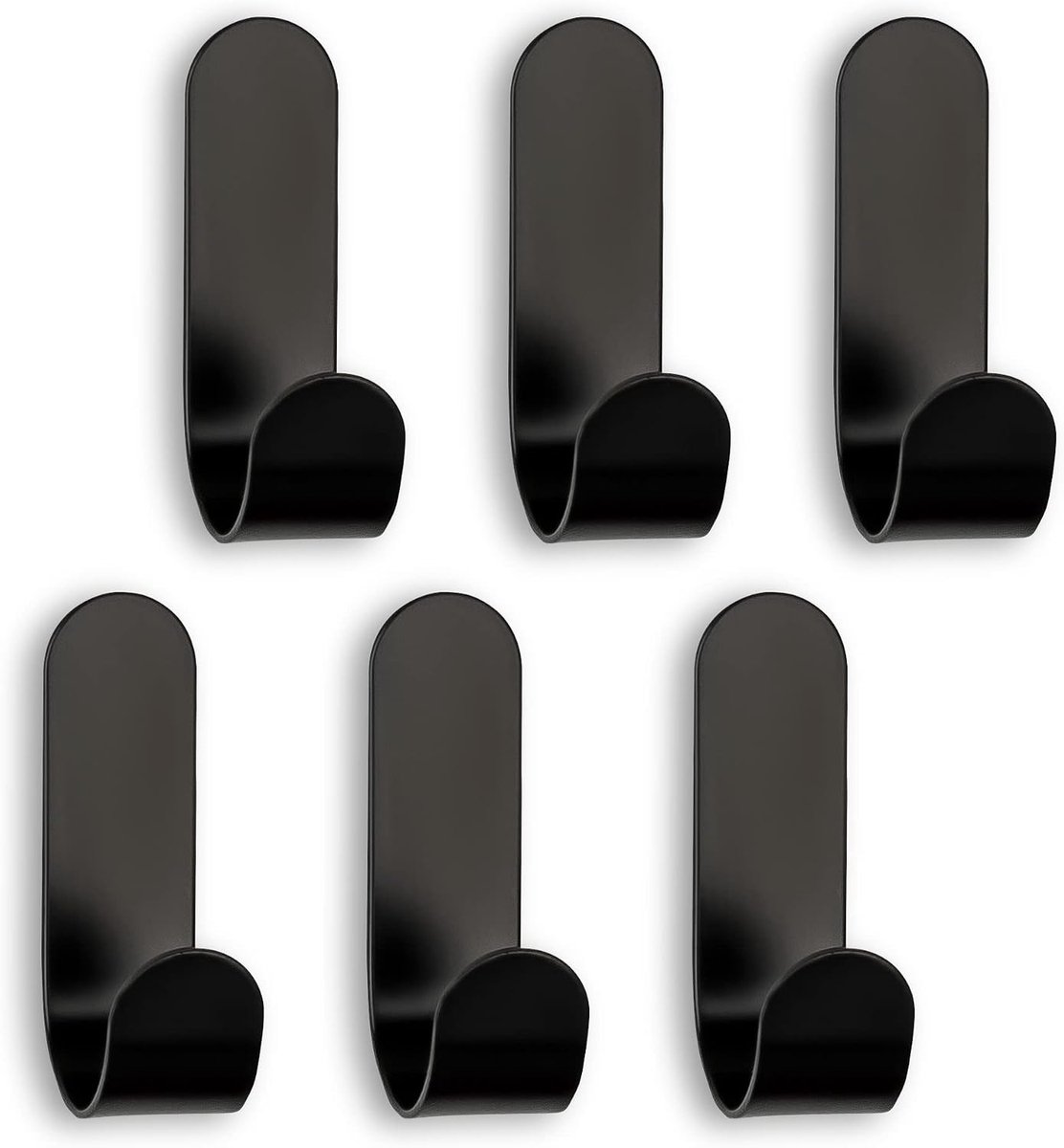 Handdoekhouder - Set van 6 - Zonder Boren - Zwart