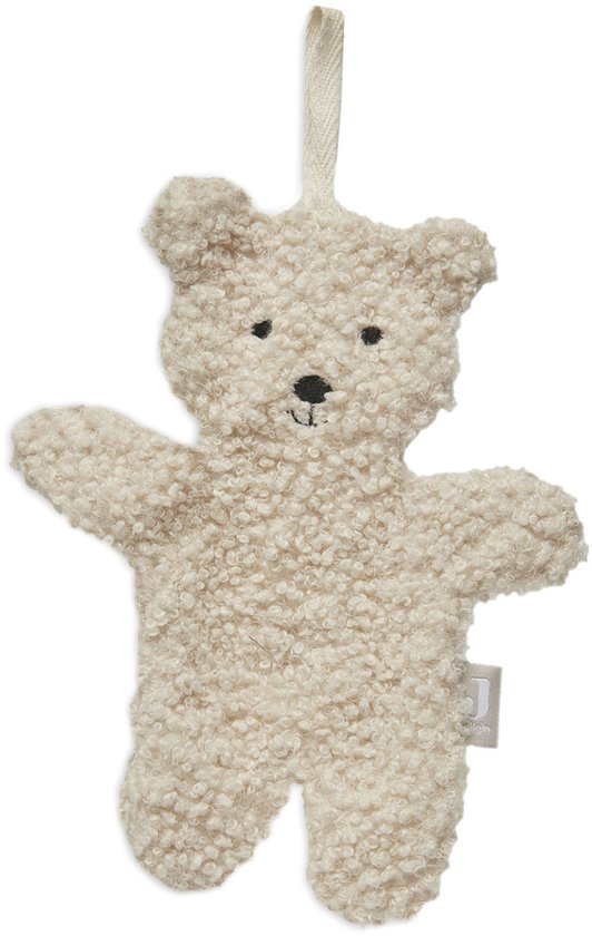 Een zacht, crème-kleurig teddybeer-speendoekje van Jollein. De knuffel is gemaakt van teddy stof en heeft geborduurde oogjes en neus.