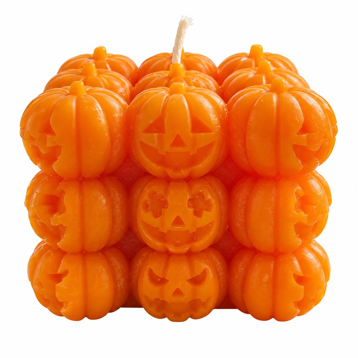 Geur & Klasse Pompoen Kaars – Halloween Kaars – Herfstdecoratie – Handgemaakt – Oranje – 100 gram
