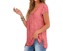 Runcati Dames Zomer T-shirts Roze, XL, roze, XL