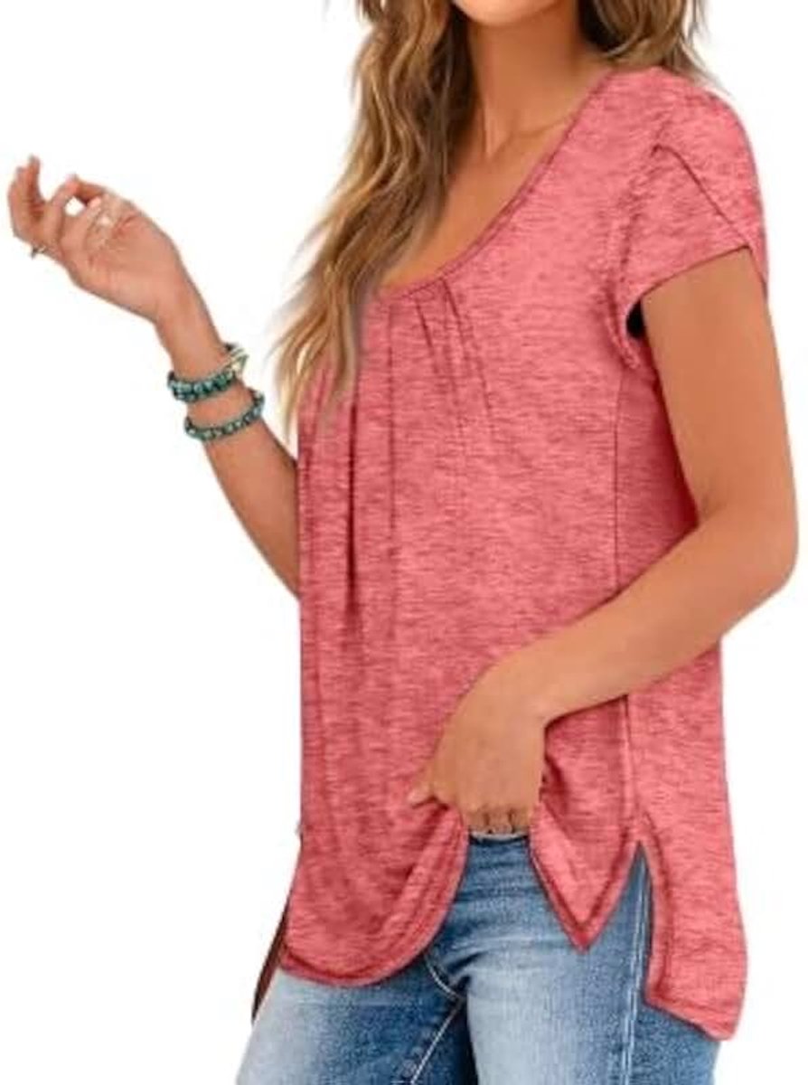 Runcati Dames Zomer T-shirts Roze, XL, roze, XL