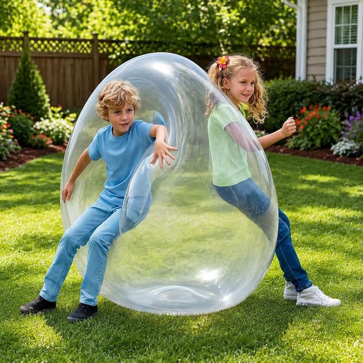 Opblaasbaar, groot, 120 cm, transparante waterbal | Scheurvaste herbruikbare waterbommen voor volwassenen en kinderen, reuzenbal, waterbellenbal voor strandbal, party, tuin