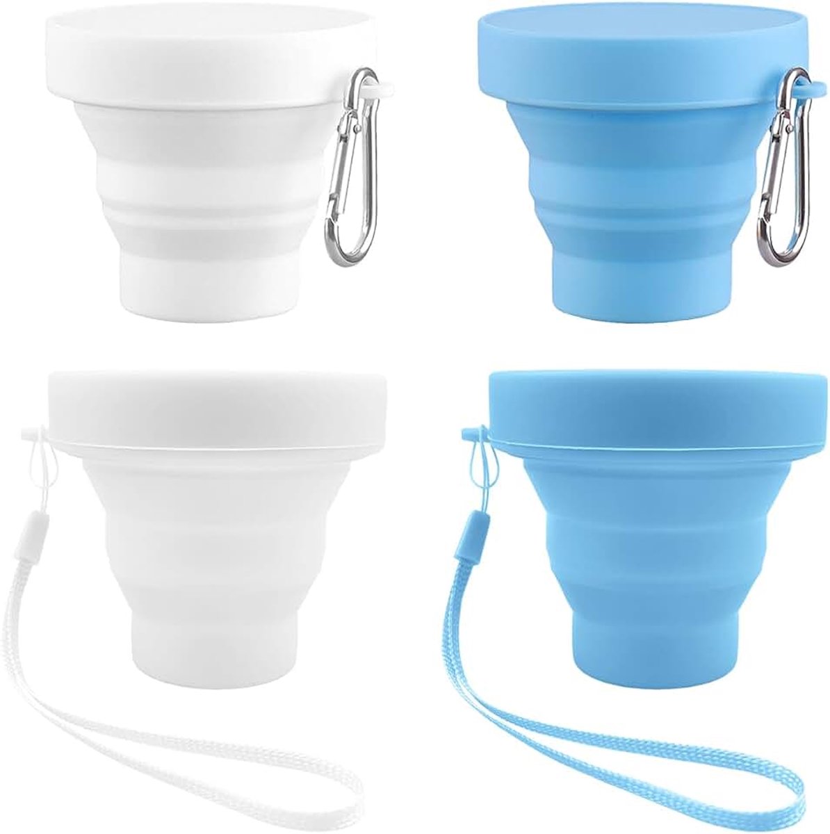4 Stuks Buiten Intrekbare Waterbekers, Siliconen Sportwaterflessen, Buitenreisbekers, Gemakkelijk Op Te Slaan Mondwaterbekers, Creatieve Trendwaterbekers.