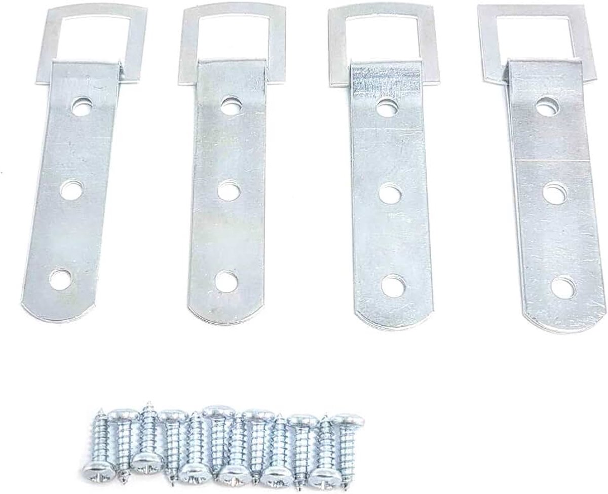 4 x Heavy Duty ZINK Plated Steel Strap Hangers D Ringen Grote Afbeelding/Spiegel - Inclusief schroeven