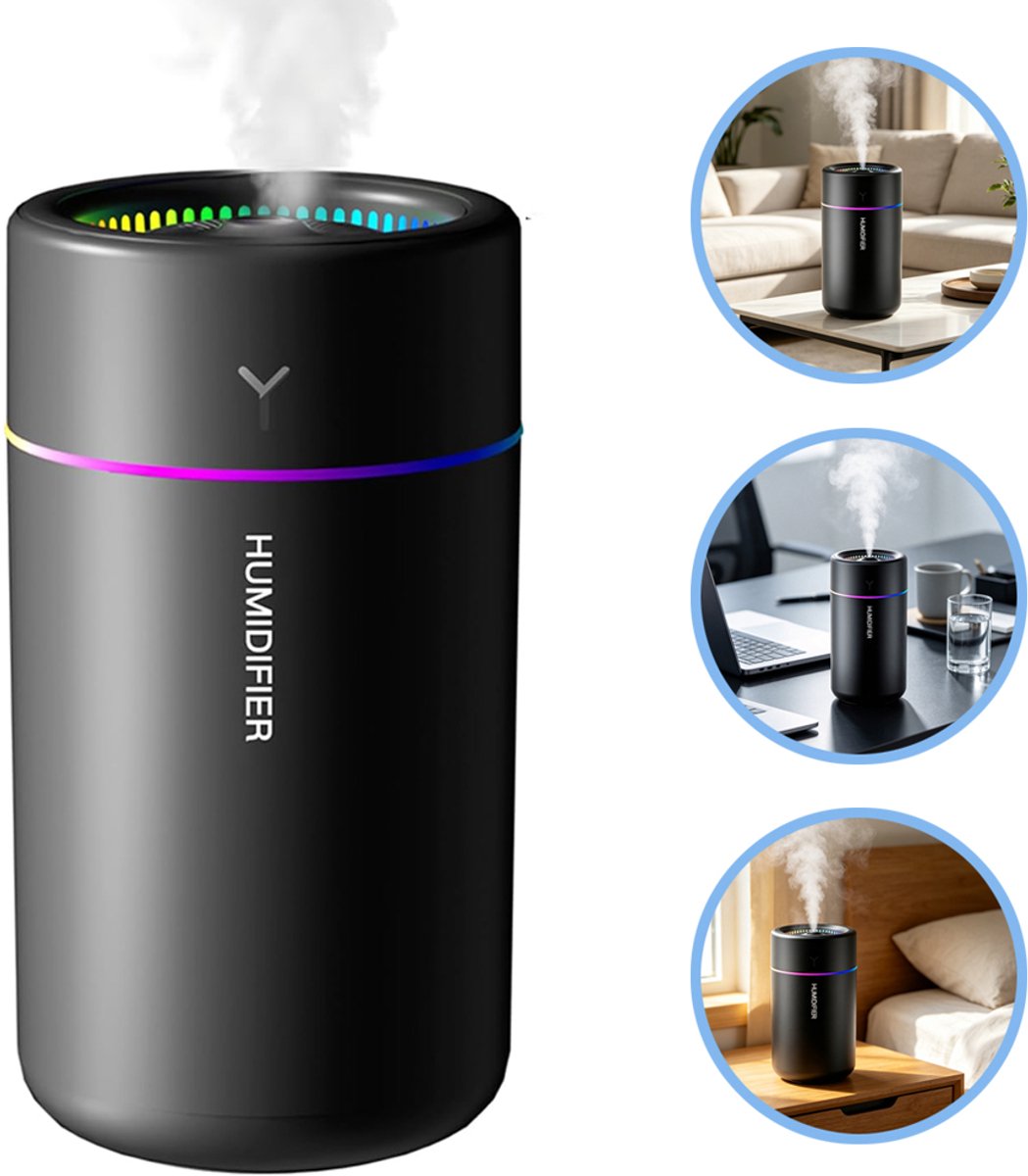 280ml Draagbare Mini-Luchtbevochtiger - Usb-Luchtbevochtiger Voor Op Het Bureau - Ultrasone Luchtbevochtiger - 2 Nevelstanden