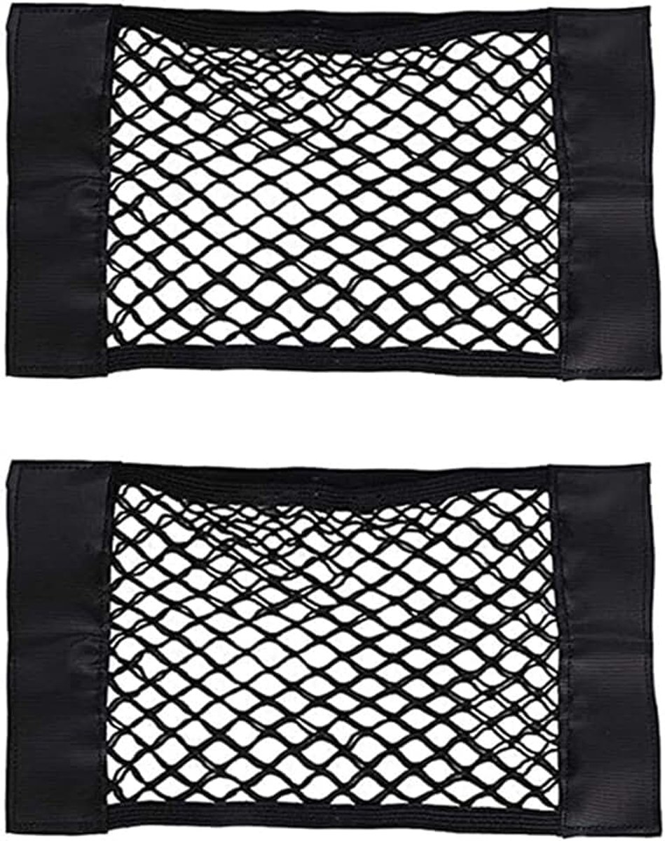 Trunk Organizer, 2 stks Car Seat Back Organizers, Trunk Interior Bag, Mesh Cargo Net Achterbank Opbergtas Houder Pocket Accessoires (Kleur: Zwart)