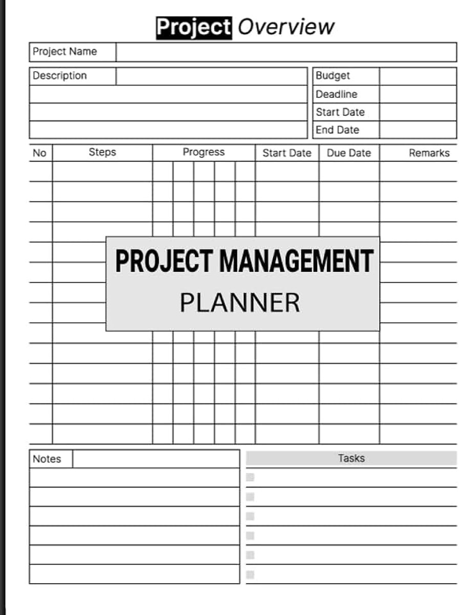 Planner: A Simple Project Management Planner / Project Tracker Planner For Managers And Business Owners To Brainstorm , Track , ... All The Progress Of Projects . 8.5” X 11”