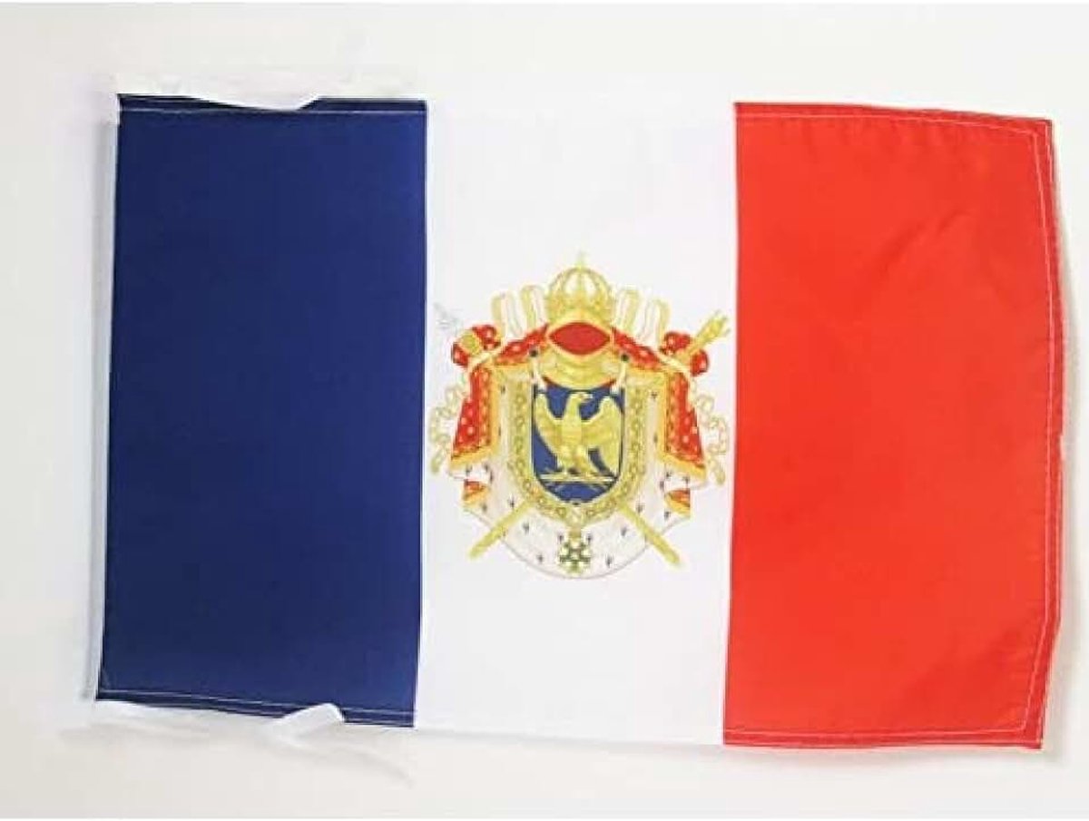 Franse Keizerrijk 45x30 cm Koorden | Voor binnen en buiten, decoratieve vlag van het Franse rijk van Napoleon III, dubbele naden en versterkte randen