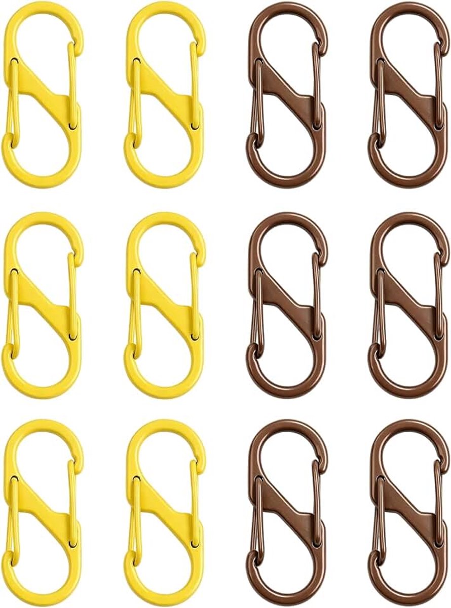 12 stuks anti-diefstal ritssluiting hanger, rugzakslot, karabijnhaak, S-vorm, ritsslot, clip-bevestiging