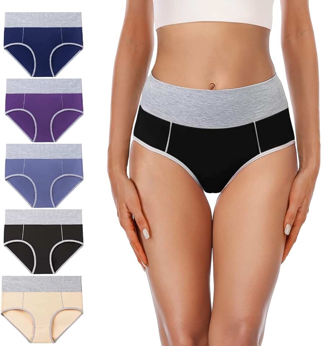 Vrouwen Katoen Ondergoed Hoge Taille Slipje Dames Panty Plus Size Slips Multipack