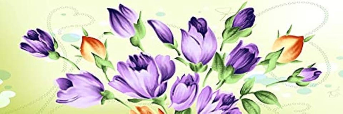 Kits voor volwassenen en kinderen Paarse bloemen Grote Size Volledige Boor Diamant Borduurwerk Schilderen Mozaïek Afbeeldingen op Nummer Kits Gift voor Thuis Muur Decor Foto 40x100cm