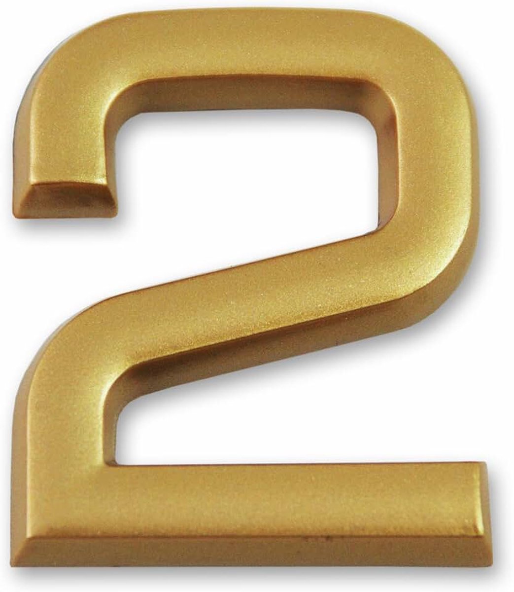 LD3702 cijfer 2 goud zelfklevend hoogte 37 mm