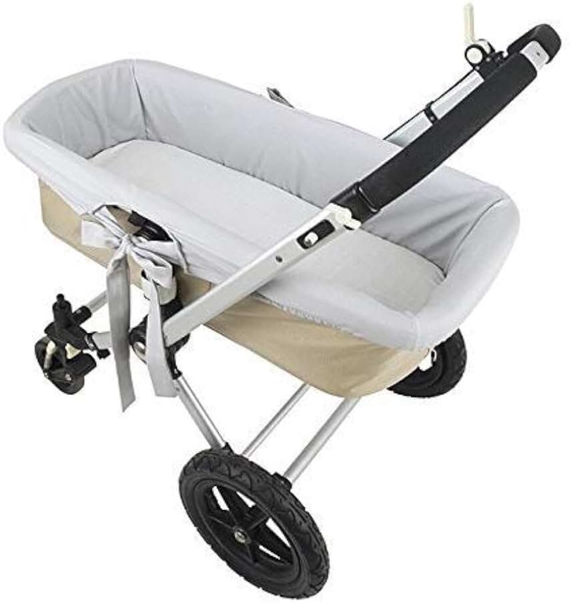 Draagtas, anti-allergisch en zacht, ademend, hoes voor babykuip, 100% Spaanse productie (grijs babypiqué), kleur babygrijs, 90 x 40 cm