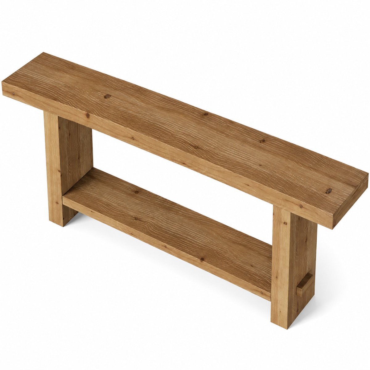DMG Supply Consoletafel - 2 Niveaus - 160 x 29,5 x 80 cm - Bruin - Massief Hout