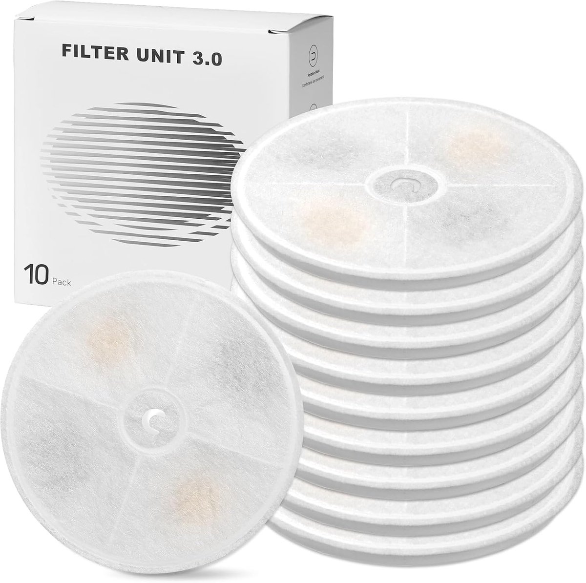 10st, compatibel met 1,85l drinkfontein, 1,8/2l auto-intelligente kattenfontein, vervangingsfilter 2.0/3.0 actieve kool lonenwisselhars