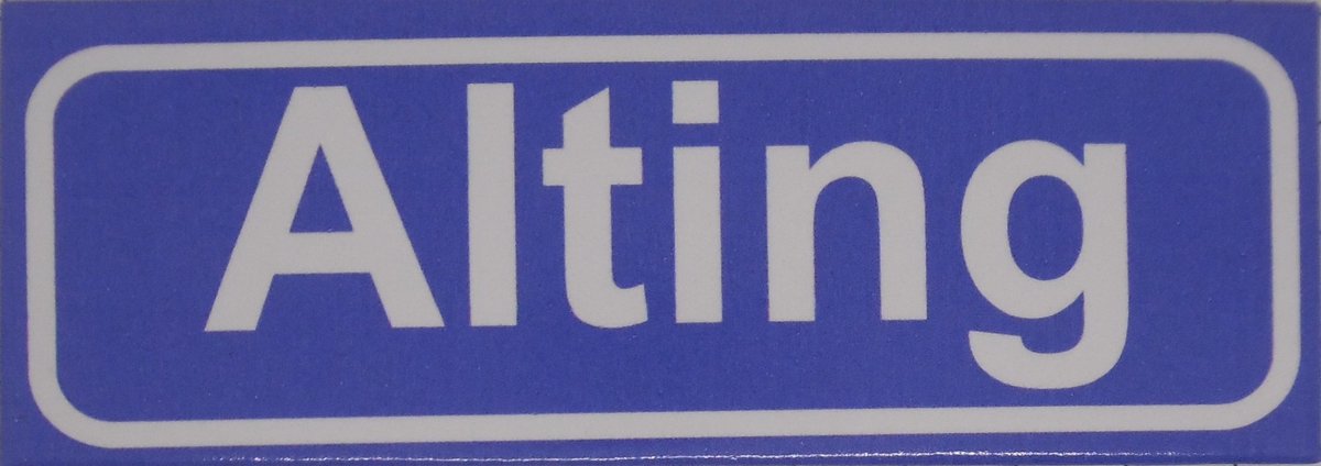Souv© - koelkast magneet - plaatsnaam bord - kombord - souvenir - koelkastmagneetje - relatiegeschenk Alting