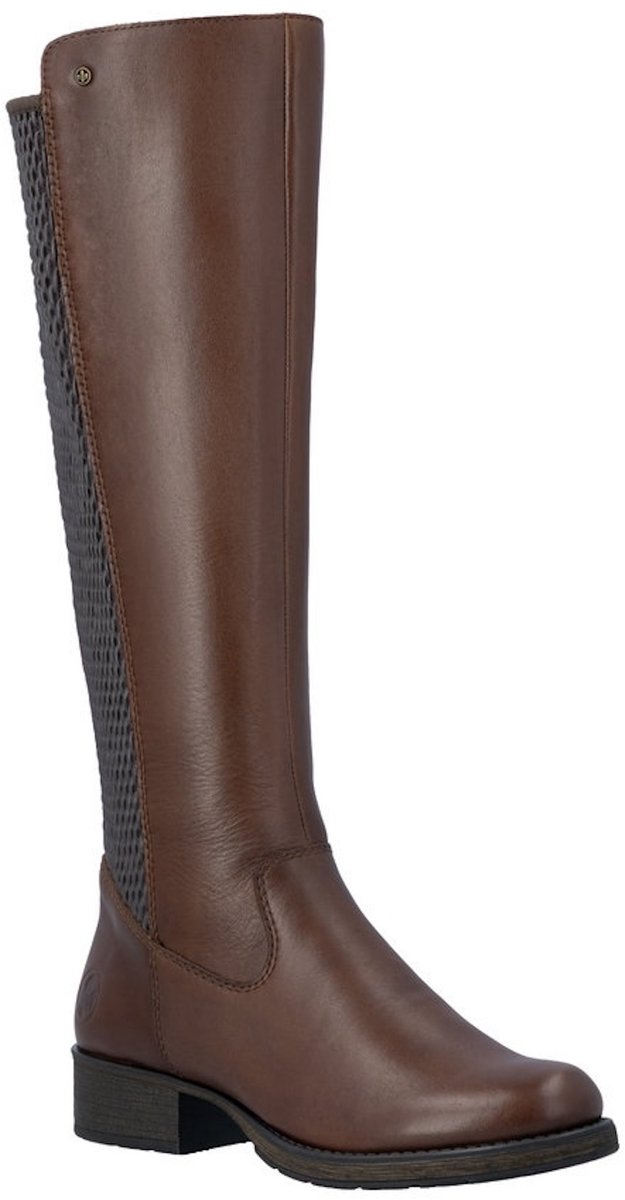 Rieker art Z9591 29 bruin leer stretch kuit rits dames maat 38