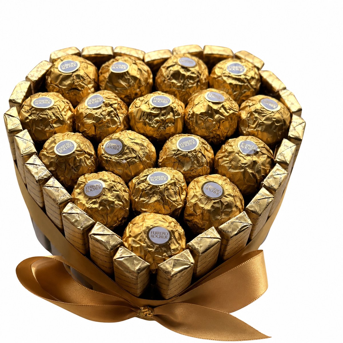 Nina’s Giftshop® Chocolade Hart – Ferrero Rocher – Handgemaakt Cadeau voor Haar & Vrouw – Valentijn, Verjaardag