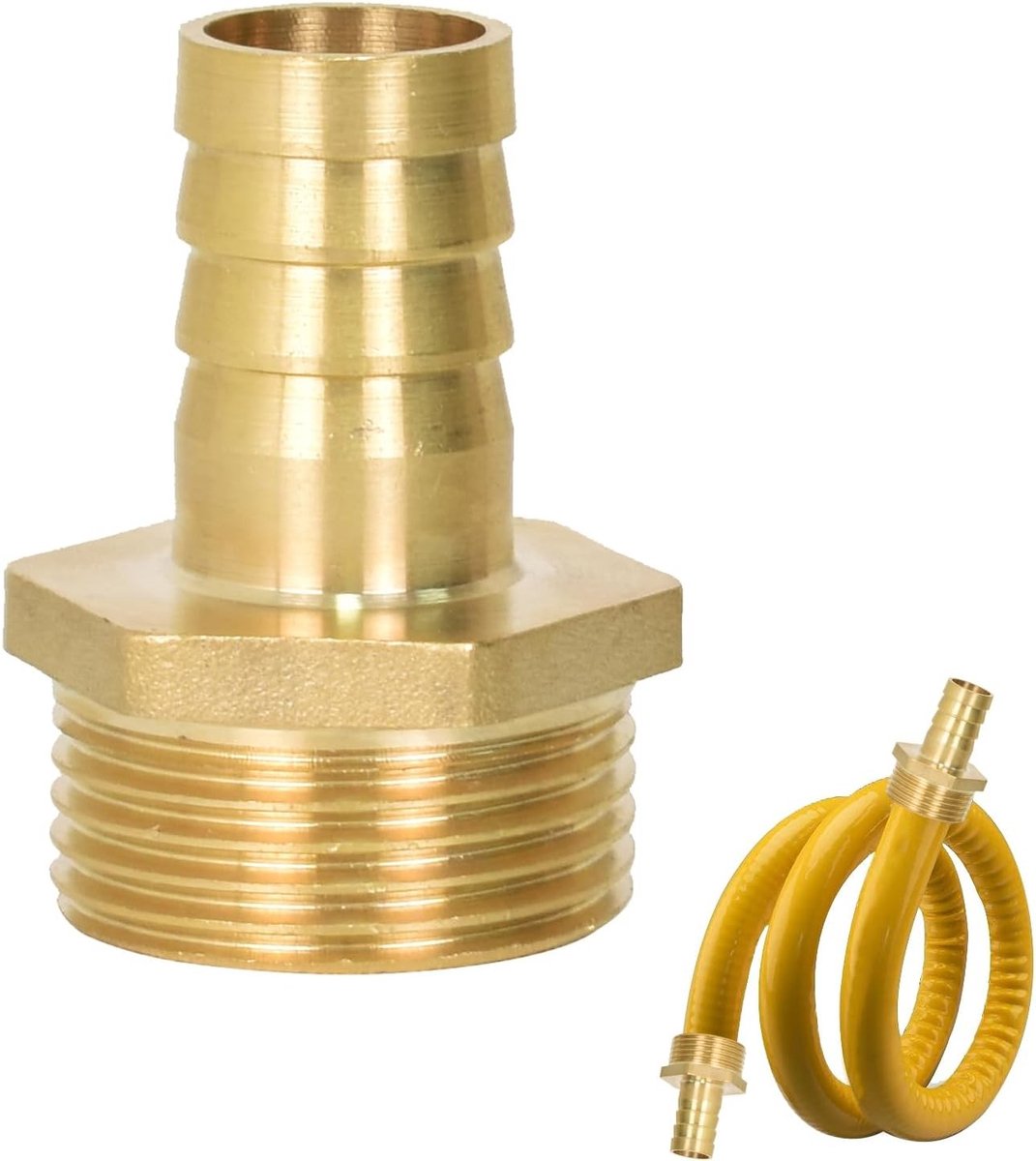 19mm Messing Barb Reducer, BSP Slangverbinder, Slangfitting Adapter voor Trachea en Hookah, 1 Inch Draad, Duurzame Koppeling voor Vloeistoftransport