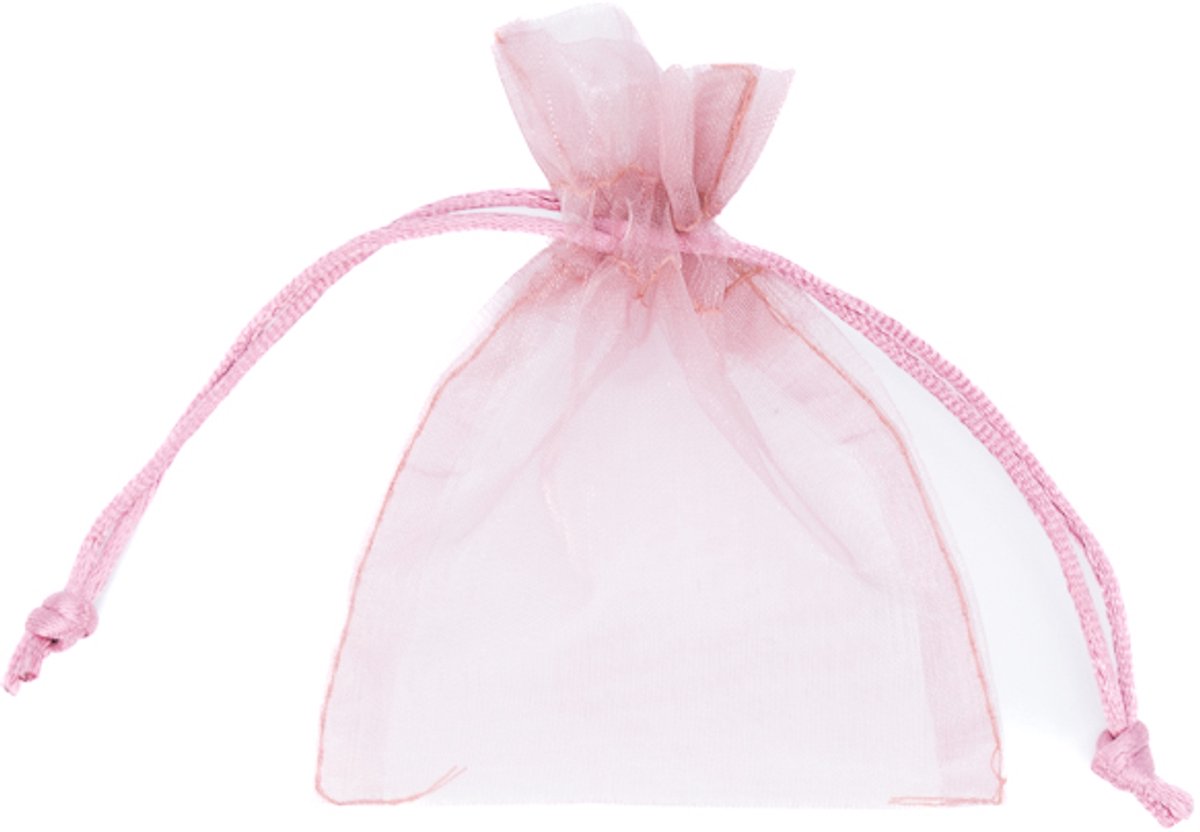 Organza zakjes - cadeauzakje - 7,5 x 10 cm - oudroze - 10 stuks