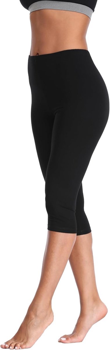 Leggings voor dames, 3/4 leggings, ondoorzichtig, elastische capribroek, sportbroek voor yoga, gym, outdoor, fitness, thuis