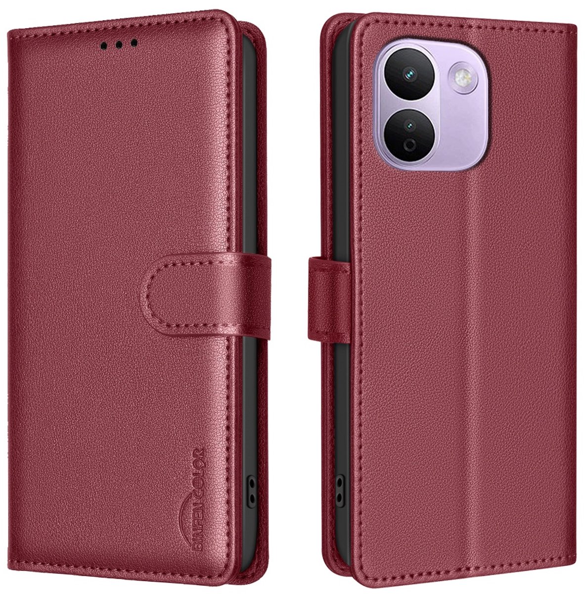 BINFEN Hoesje - Geschikt voor Xiaomi Redmi Note 17 Pro Max Hoesje - BINFEN Color Book Case - Bordeaux