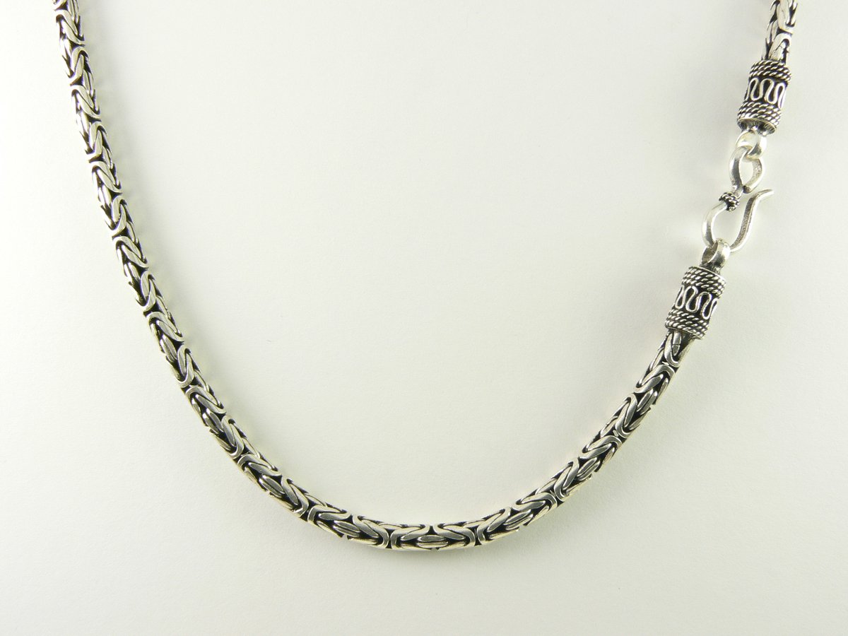 Zware zilveren ketting met koningsschakel - 67 cm
