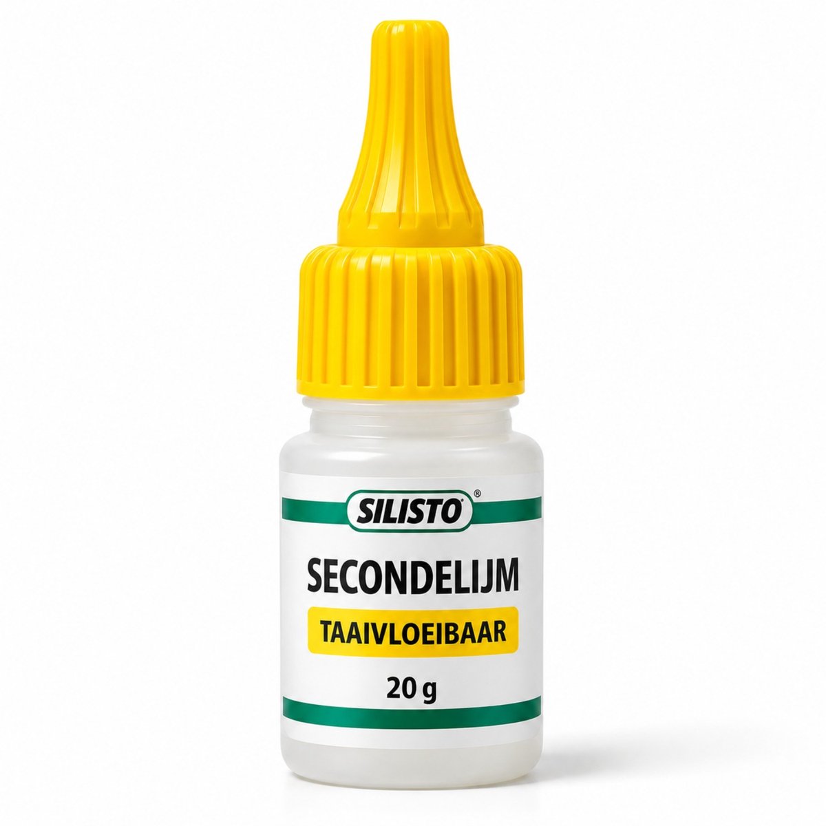SILISTO Secondelijm 20 g – Taaivloeibare Superlijm voor Hout, Poreuze Materialen & Modelbouw