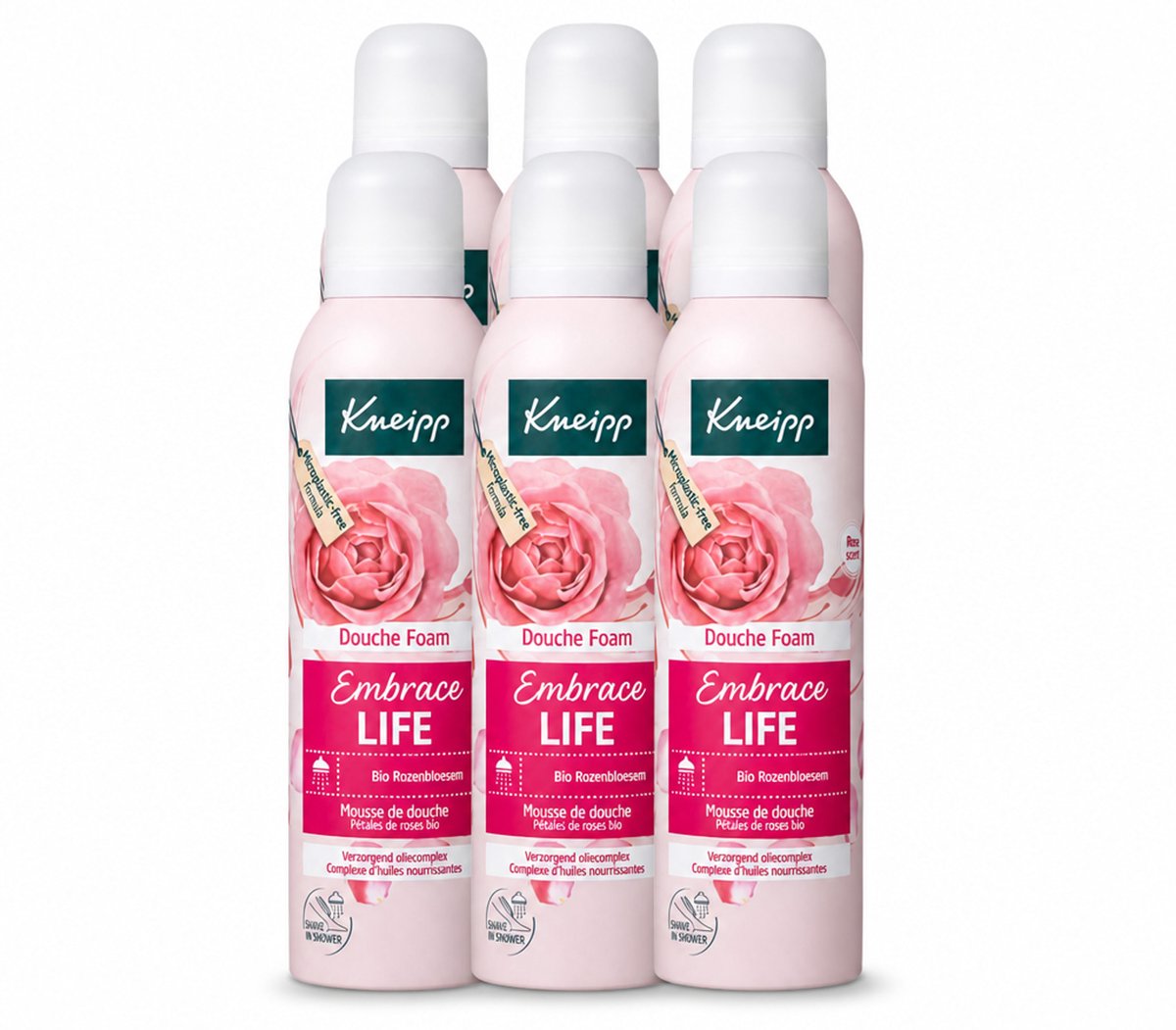 6 x Kneipp - Douche schuim - Embrace Life - Anti‑Aging verzorging - 200 ml - Voordeelverpakking - 6 stuks