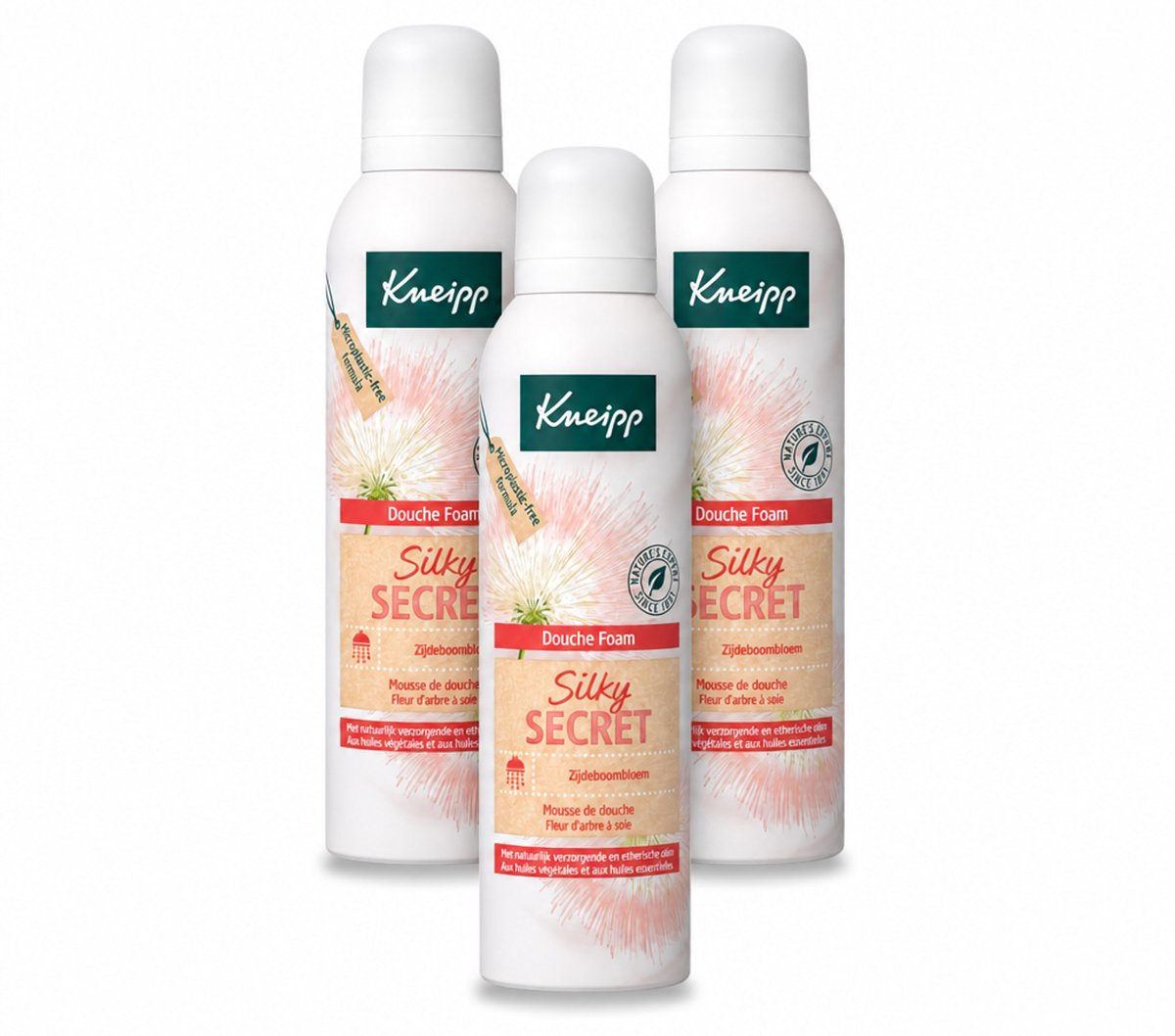 3 x Kneipp - Douche schuim - Silky Secret - Zijdeboombloesem - 200 ml - Voordeelverpakking - 3 stuks