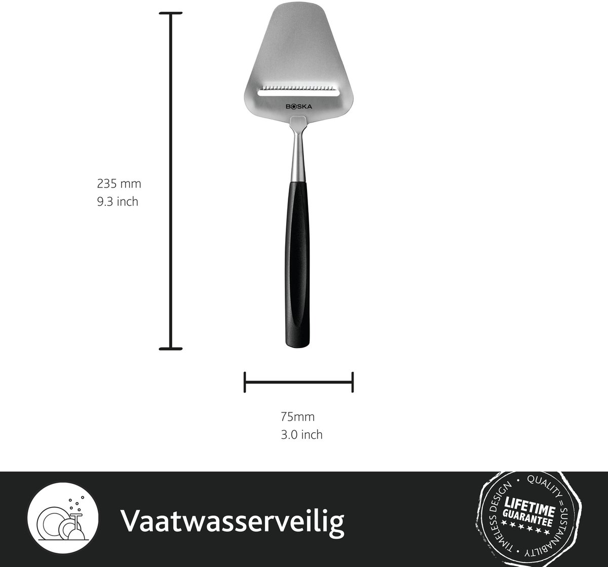 Boska Kaasschaaf Milano+ - Kaasschaaf voor harde kaas - Vaatwasserbestendig - Kaasschaaf Zwart - Keukengerei - Keuken accessoires — cadeau in Kookcadeaus - foto 2
