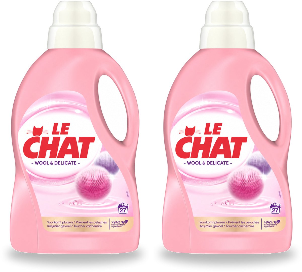 2 x Le Chat – Vloeibaar Wasmiddel – Wol & Delicate Was – 1,35 L - Bulkverpakking - 2 stuks