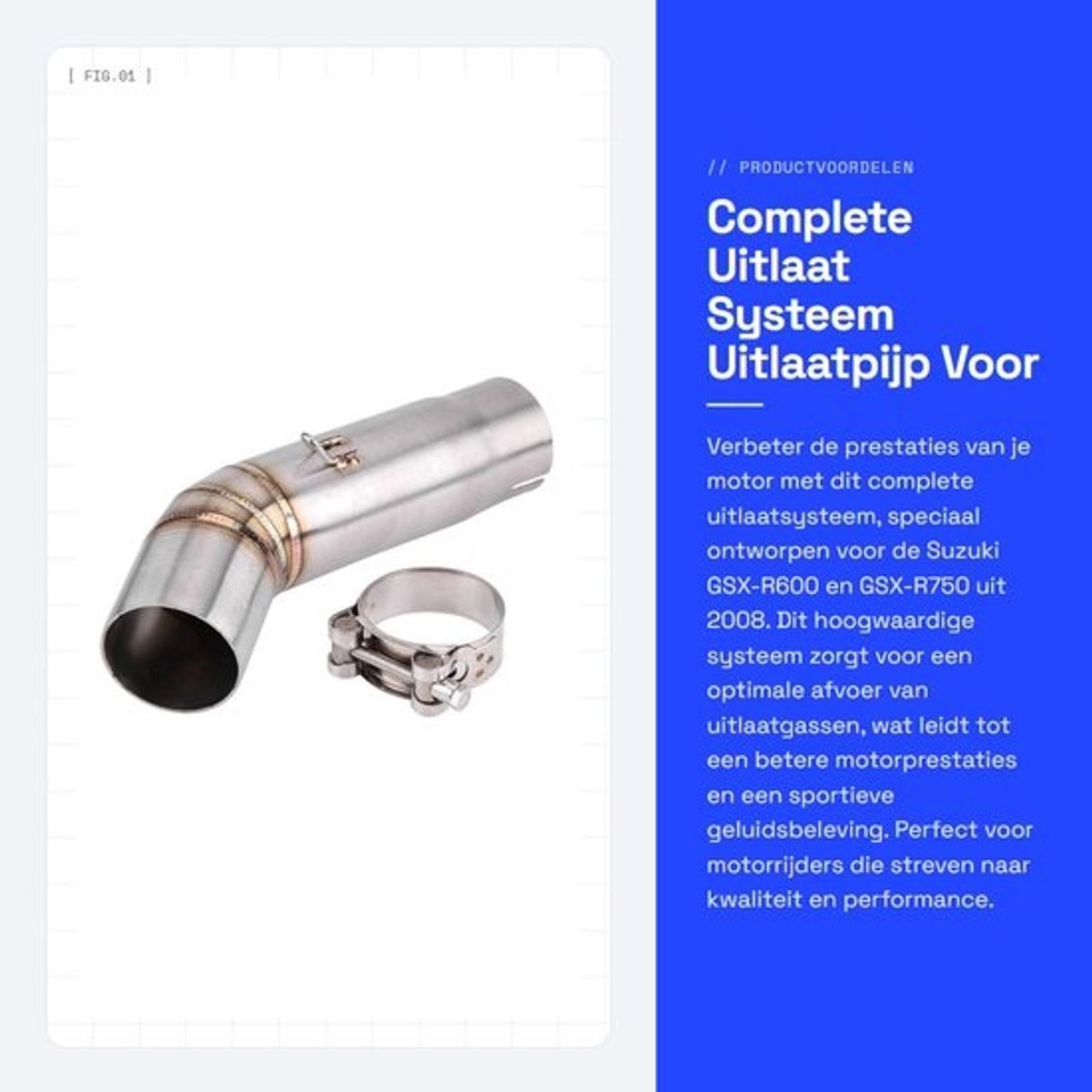 Dailygoods- Uitlaatsysteem Compleet - Intermediate Pijp - Ventilatie - Motorfiets - GSX-R600/GSX-R750 - 2008 Model - Motoruitlaat