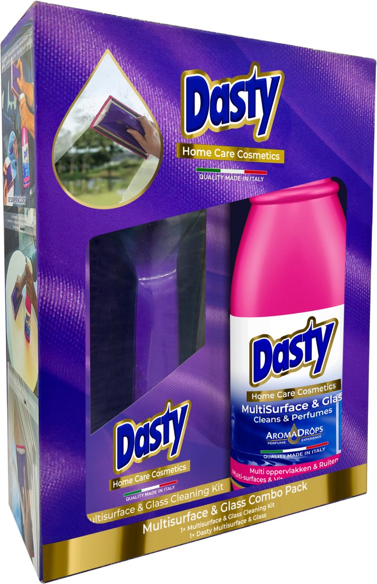 Dasty Glasreiniger Set - Ruitenreiniger 700 ml - Raamwisser en Microvezeldoek