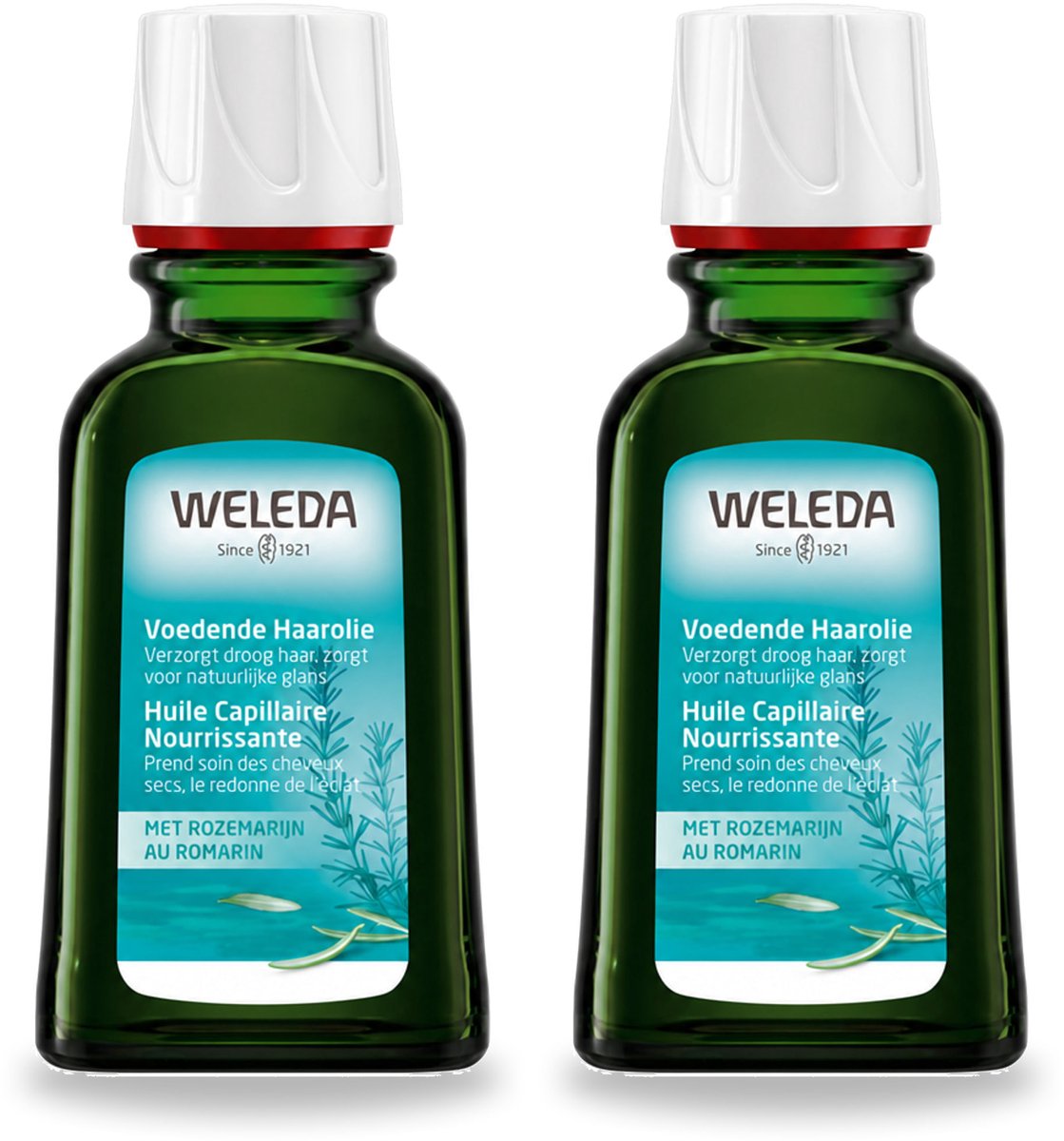 2 x WELEDA - Haarolie Voedend - Rozemarijn - 50 ml - Voordeelverpakking - 2 stuks