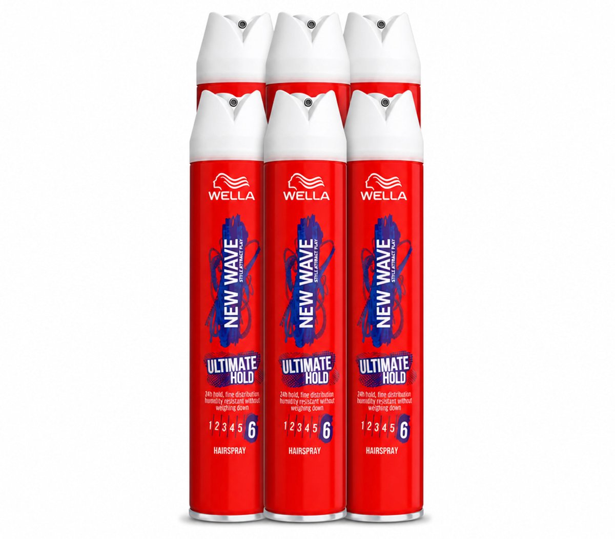 6 x Wella – New Wave Ultimate Hold – Haarspray – 400 ml - Voordeelverpakking - 6 stuks