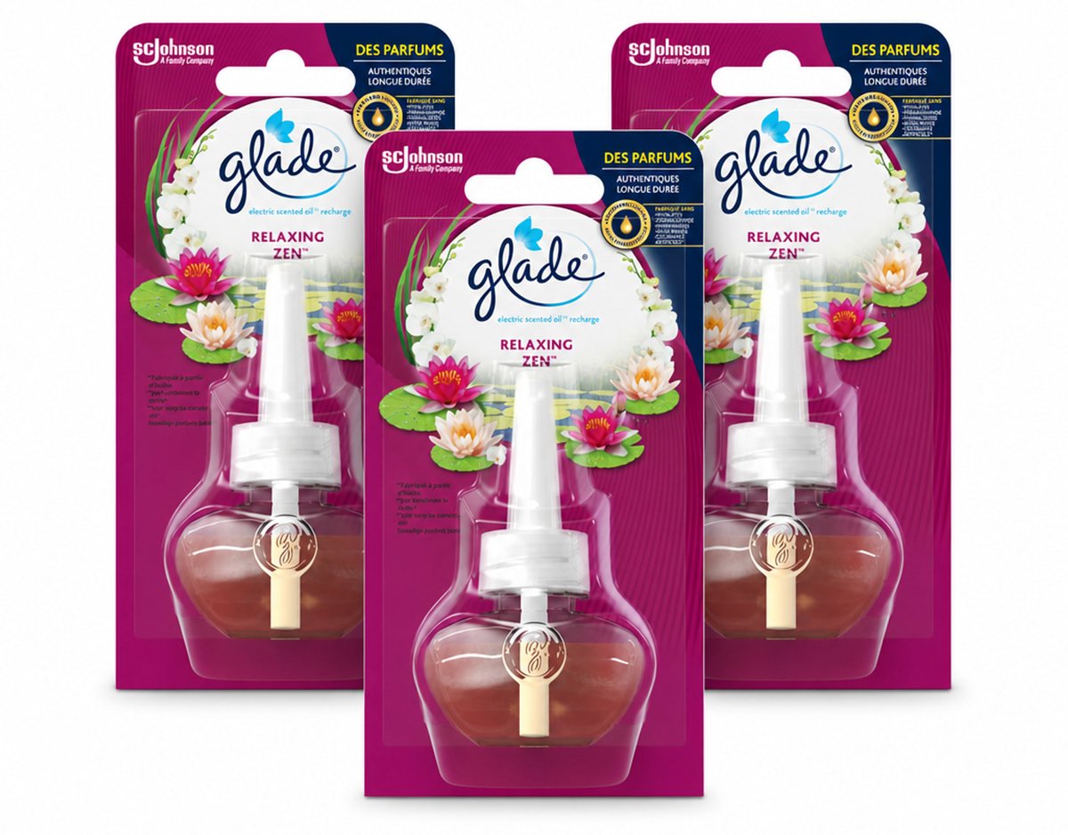 3 x Glade - Navulling Elektrische Olie - Relaxing Zen - Zonder Houder - Bulkverpakking - 3 stuks
