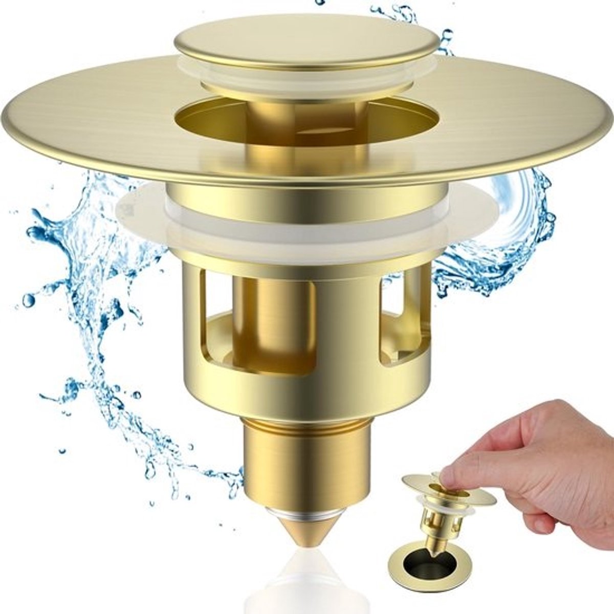 Pop-up Gootsteenstop voor 25 mm tot 46 mm - Universele Vervangplug met Afvoerzeef