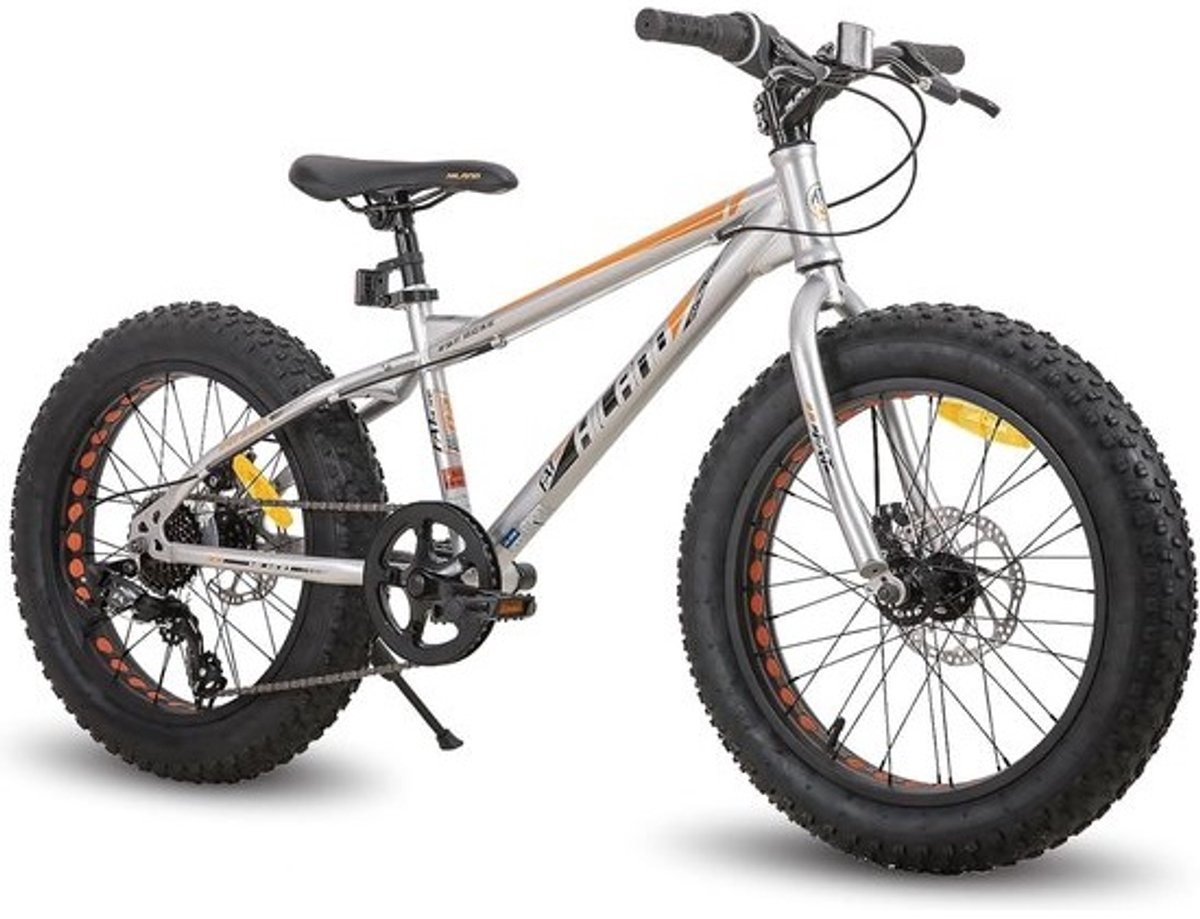 kinderfiets, 7 versnellingen, dubbele schijfrem, 20 inch, kindermountainbike voor jongens en meisjes, zilver
