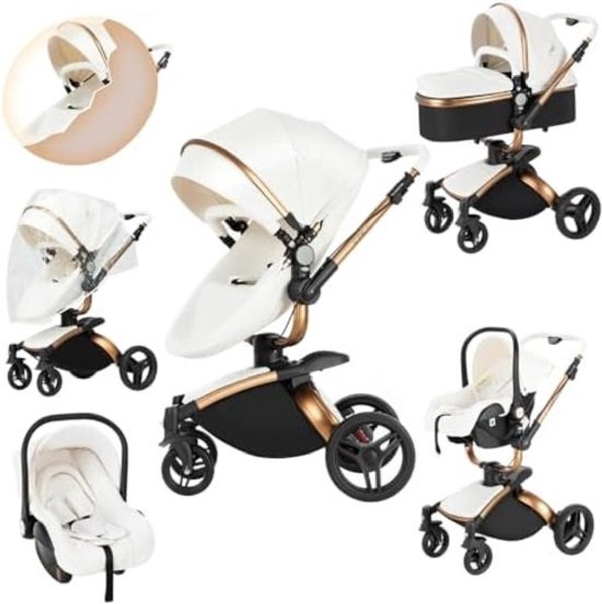 Kinderwagen 3 in 1 - Babywagen 3 in 1 - Wandelwagen - Kinderwagen 3 in 1 Incl Autostoel